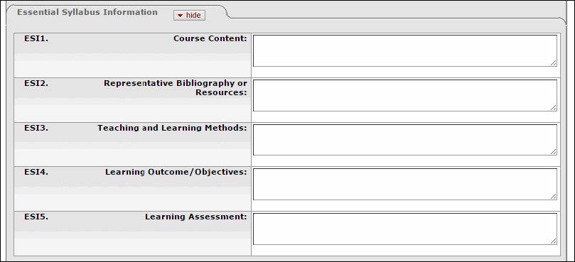 Essential Syllabus Information